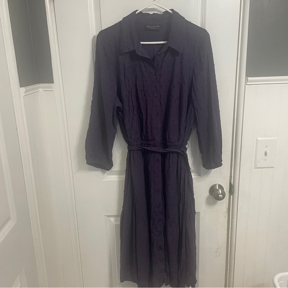 Lane Bryant Deep Purple Long Sleeve Dress Size 18